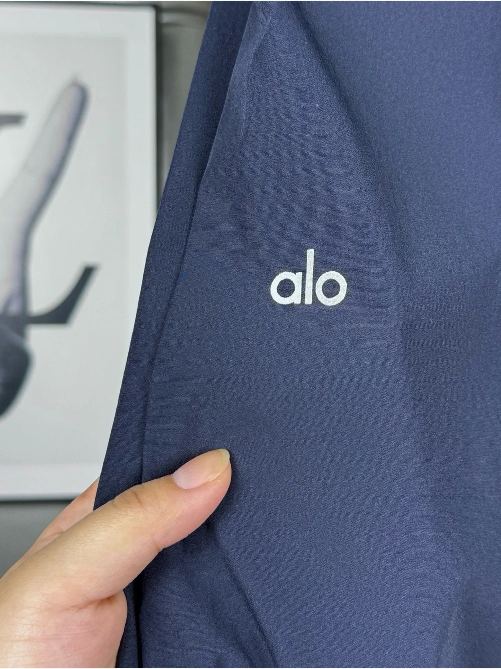 ALO Yoga Navy Wide-Leg Straight Pants